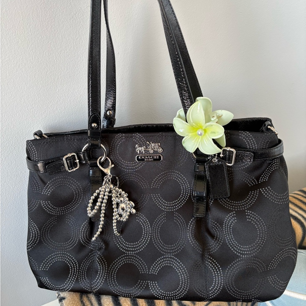 SOLD Black Coach Signature Tote Bag